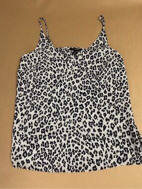 🐆 Banana Republic Navy, Grey & White Leopard Print Camisole